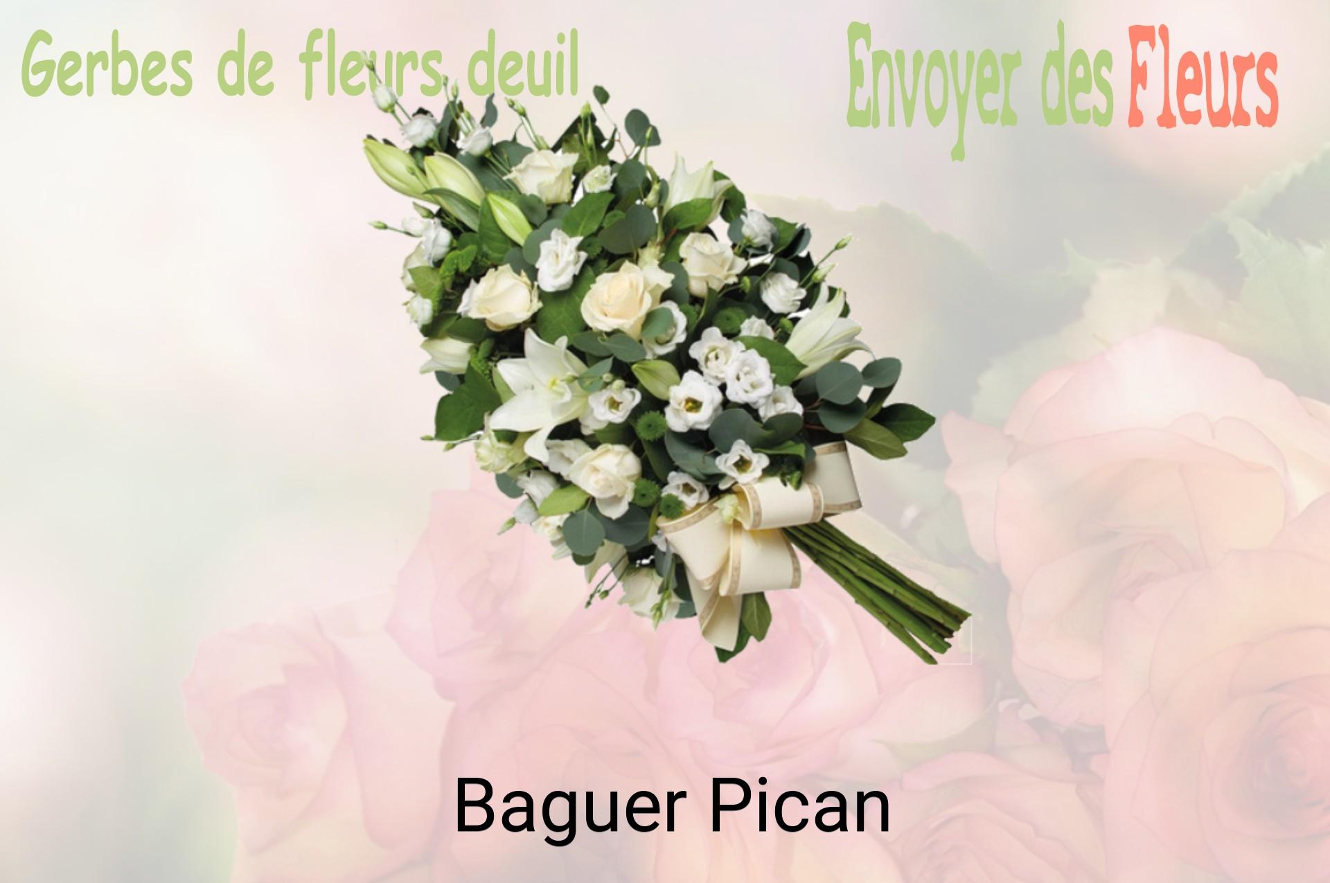 Gerbe de fleurs de deuil livrée à Baguer-Pican
